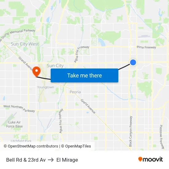 Bell Rd & 23rd Av to El Mirage map