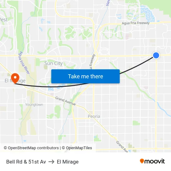 Bell Rd & 51st Av to El Mirage map