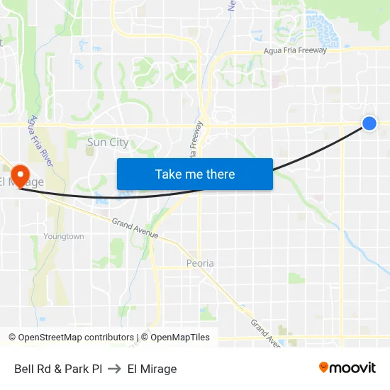 Bell Rd & Park Pl to El Mirage map