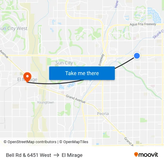 Bell Rd & 6451 West to El Mirage map