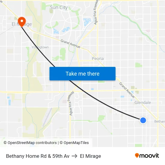 Bethany Home Rd & 59th Av to El Mirage map