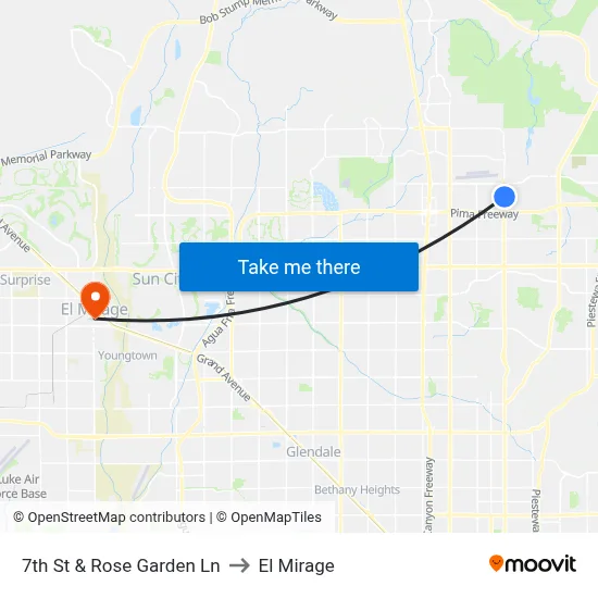 7th St & Rose Garden Ln to El Mirage map