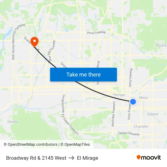 Broadway Rd & 2145 West to El Mirage map