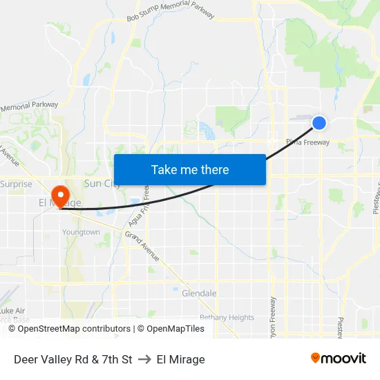 Deer Valley Rd & 7th St to El Mirage map