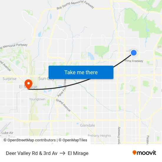 Deer Valley Rd & 3rd Av to El Mirage map