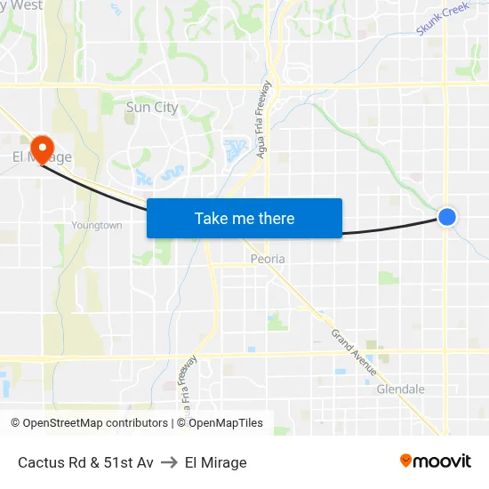 Cactus Rd & 51st Av to El Mirage map