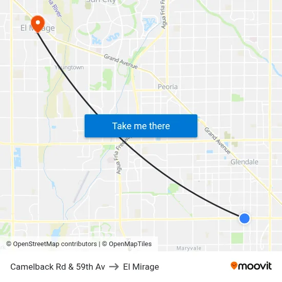 Camelback Rd & 59th Av to El Mirage map