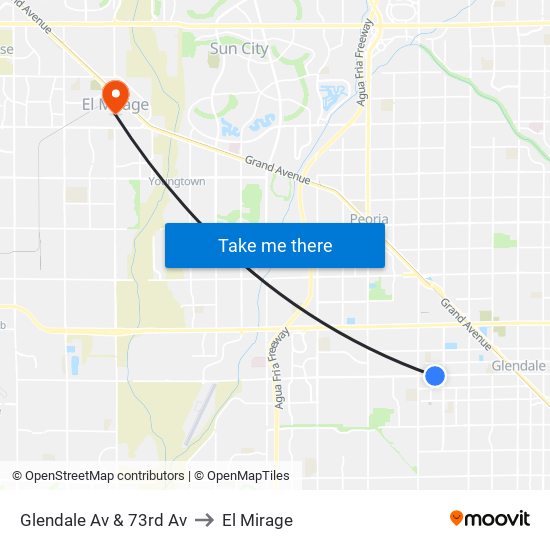 Glendale Av & 73rd Av to El Mirage map