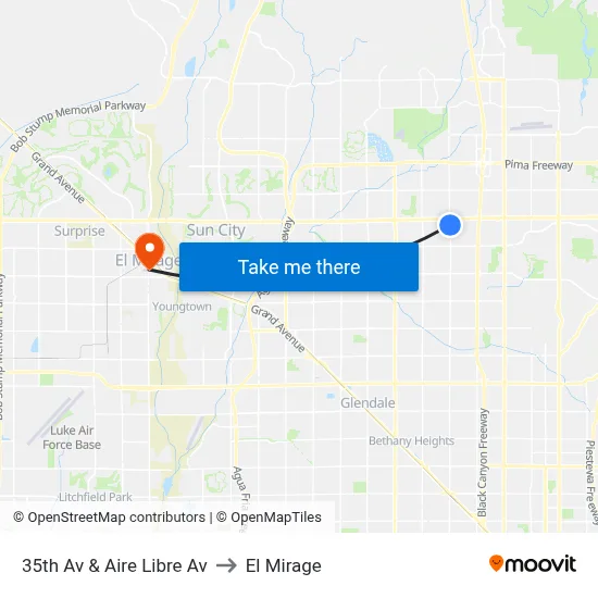35th Av & Aire Libre Av to El Mirage map