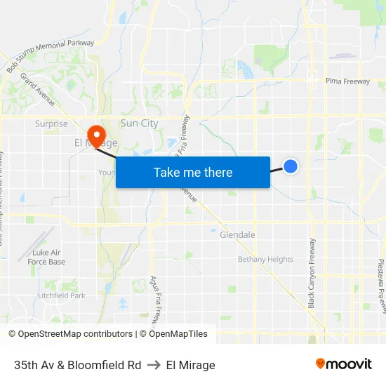 35th Av & Bloomfield Rd to El Mirage map