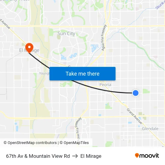 67th Av & Mountain View Rd to El Mirage map