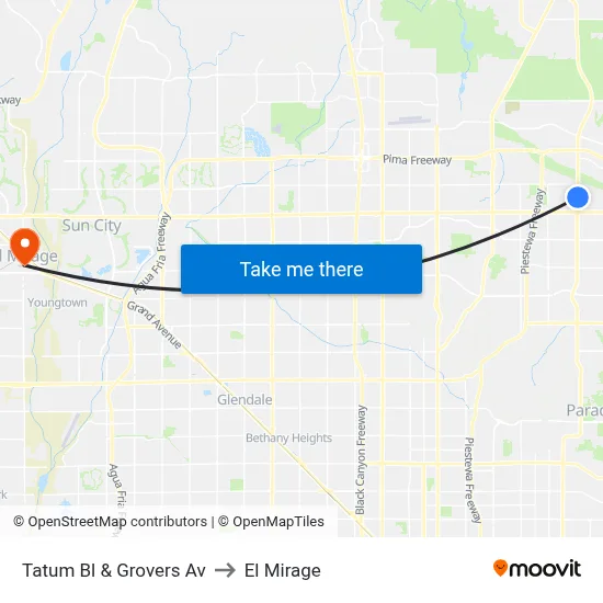 Tatum Bl & Grovers Av to El Mirage map