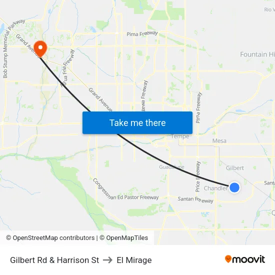 Gilbert Rd & Harrison St to El Mirage map