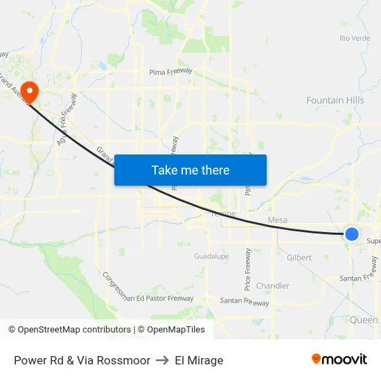 Power Rd & Via Rossmoor to El Mirage map