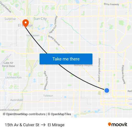 15th Av & Culver St to El Mirage map