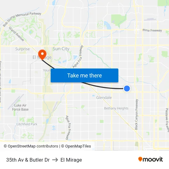 35th Av & Butler Dr to El Mirage map