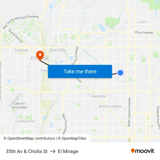 35th Av & Cholla St to El Mirage map
