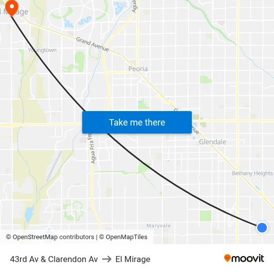 43rd Av & Clarendon Av to El Mirage map