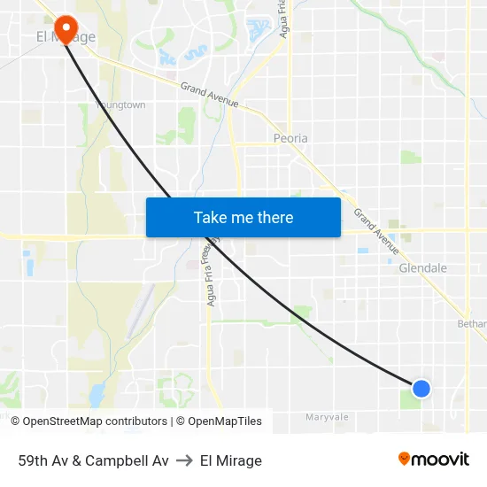 59th Av & Campbell Av to El Mirage map