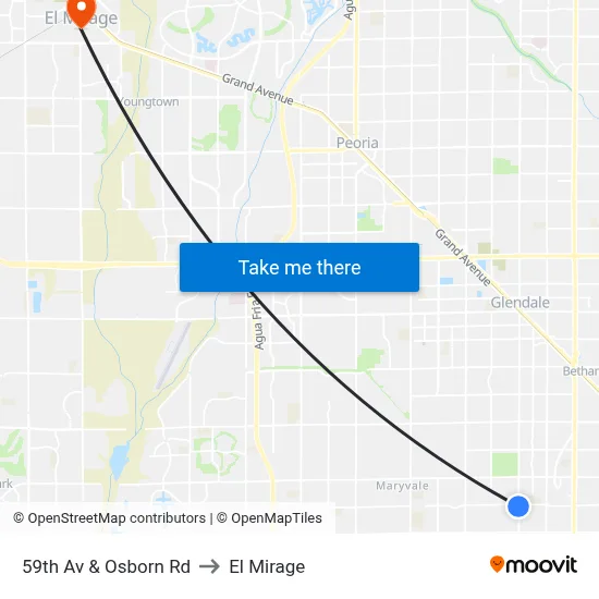 59th Av & Osborn Rd to El Mirage map