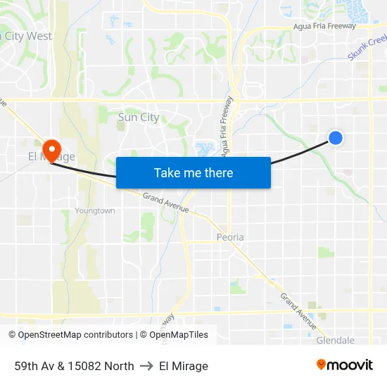 59th Av & 15082 North to El Mirage map
