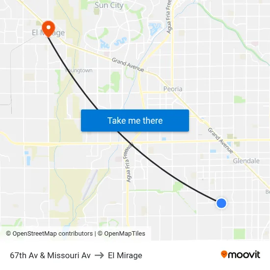 67th Av & Missouri Av to El Mirage map