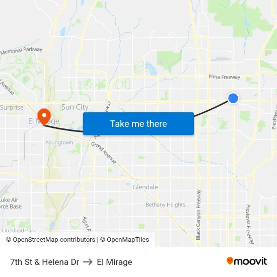7th St & Helena Dr to El Mirage map
