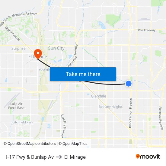 I-17 Fwy & Dunlap Av to El Mirage map