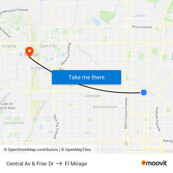 Central Av & Frier Dr to El Mirage map