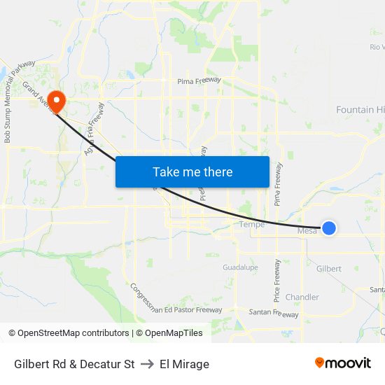 Gilbert Rd & Decatur St to El Mirage map