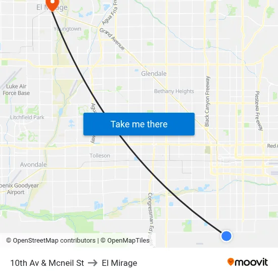 10th Av & Mcneil St to El Mirage map
