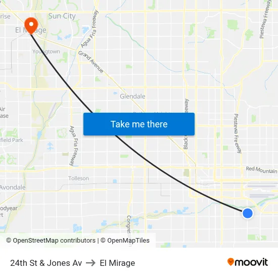 24th St & Jones Av to El Mirage map