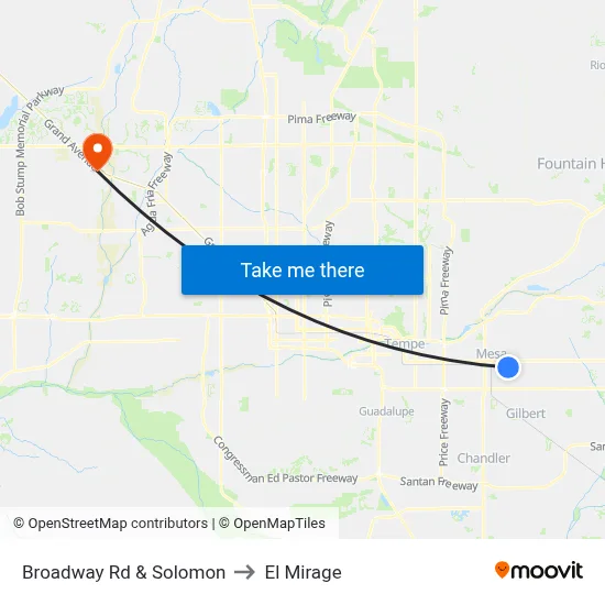 Broadway Rd & Solomon to El Mirage map