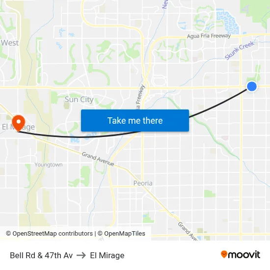 Bell Rd & 47th Av to El Mirage map