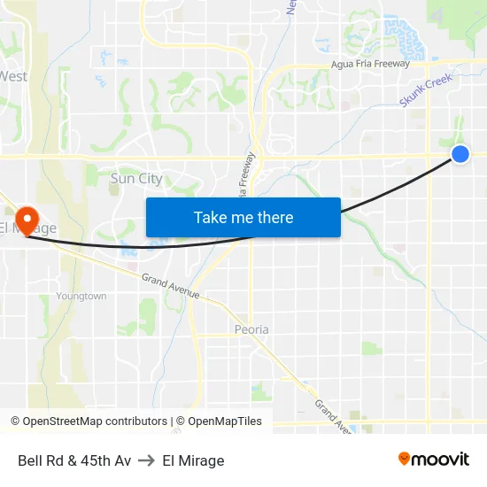 Bell Rd & 45th Av to El Mirage map