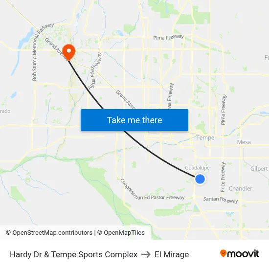 Hardy Dr & Tempe Sports Complex to El Mirage map