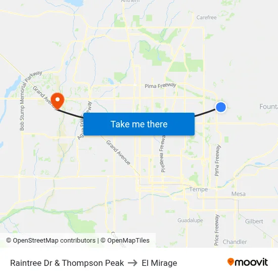 Raintree Dr & Thompson Peak to El Mirage map