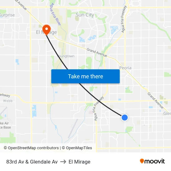 83rd Av & Glendale Av to El Mirage map
