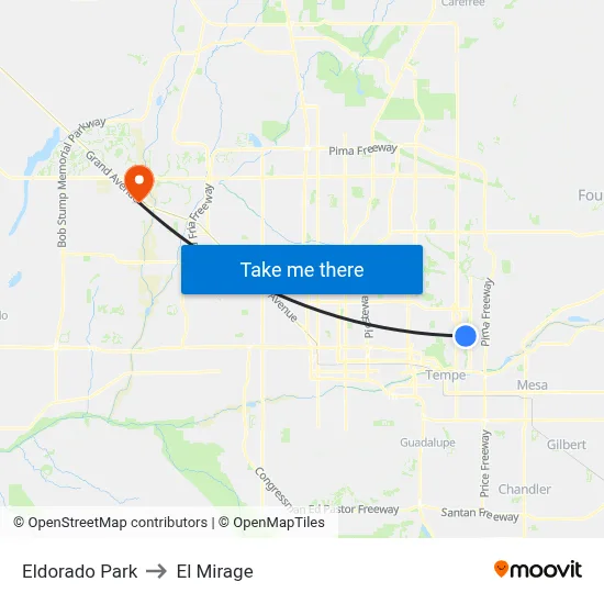Eldorado Park to El Mirage map