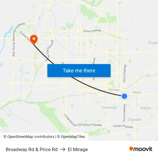 Broadway Rd & Price Rd to El Mirage map