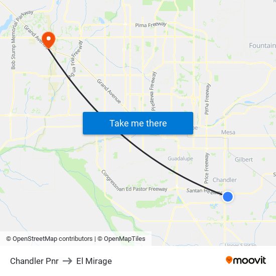 Chandler Pnr to El Mirage map