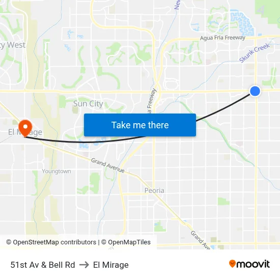 51st Av & Bell Rd to El Mirage map