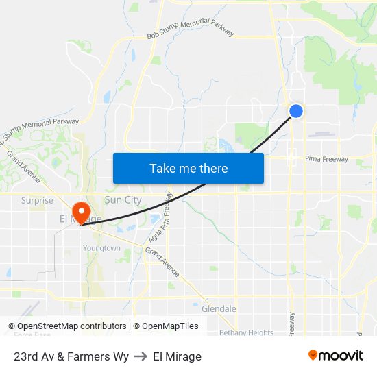 23rd Av & Farmers Wy to El Mirage map