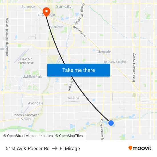 51st Av & Roeser Rd to El Mirage map