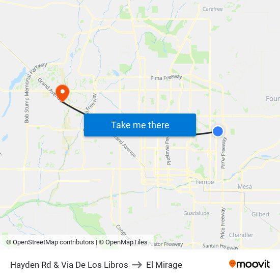 Hayden Rd & Via De Los Libros to El Mirage map