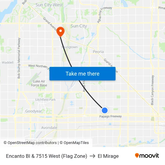 Encanto Bl & 7515 West (Flag Zone) to El Mirage map