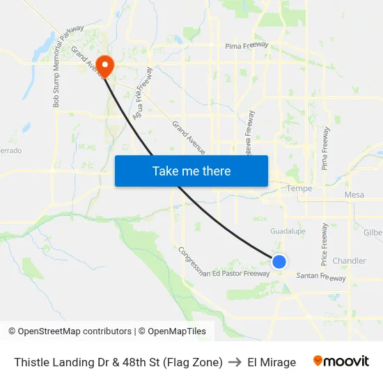 Thistle Landing Dr & 48th St (Flag Zone) to El Mirage map