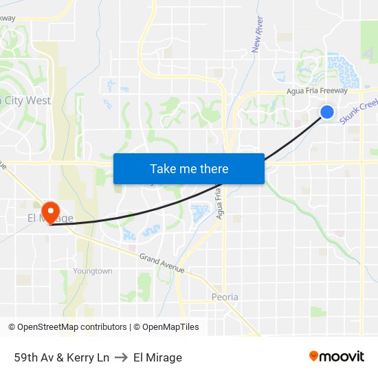 59th Av & Kerry Ln to El Mirage map