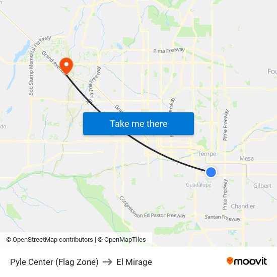 Pyle Center (Flag Zone) to El Mirage map