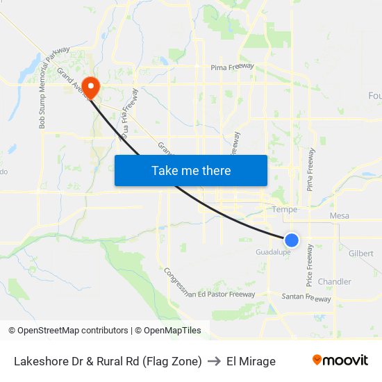 Lakeshore Dr & Rural Rd (Flag Zone) to El Mirage map